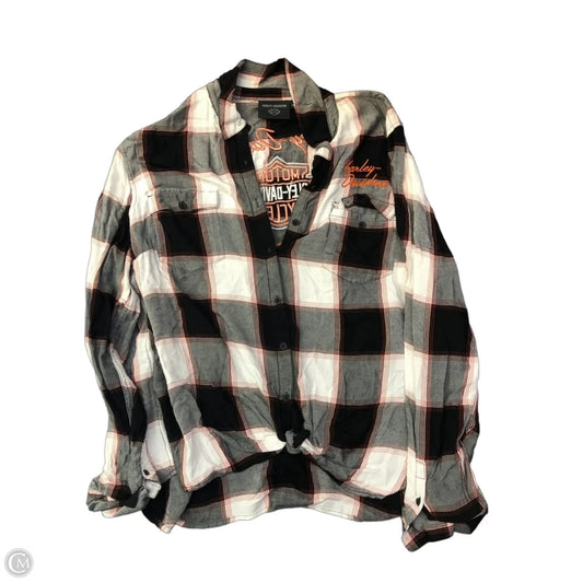 Top Long Sleeve By Harley Davidson In Plaid Pattern, Size: 3x