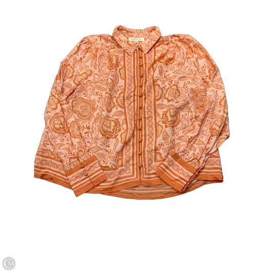 Blouse Long Sleeve By Rose And Olive In Orange & Pink, Size: M