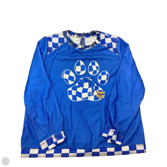 Sweatshirt Crewneck By Clothes Mentor In Blue & White, Size: L