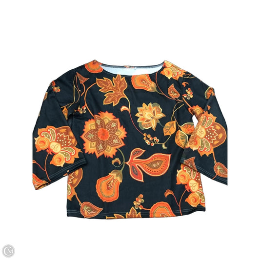 Top Long Sleeve By Clothes Mentor In Grey & Orange, Size: M
