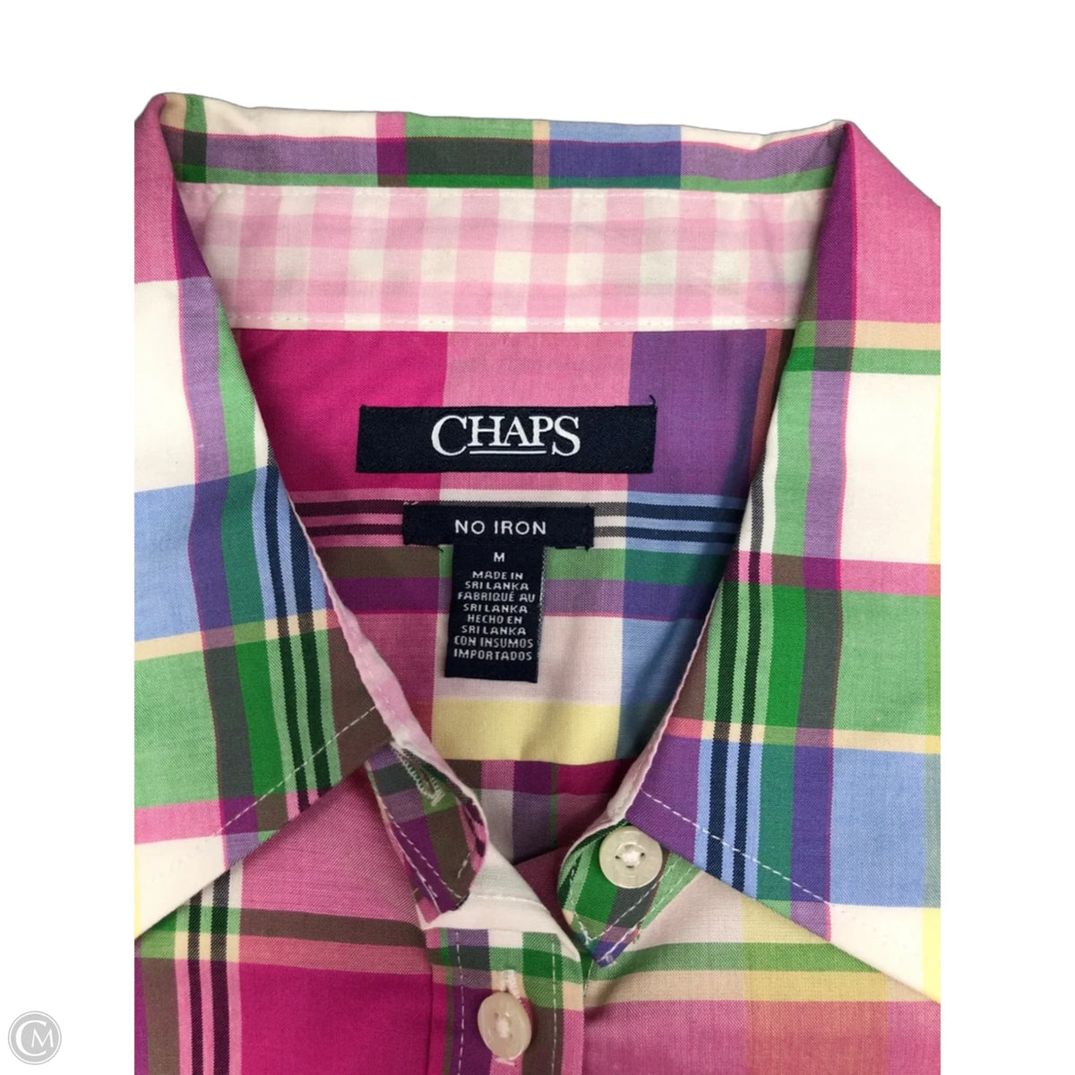 Top Long Sleeve By Chaps In Plaid Pattern, Size: M