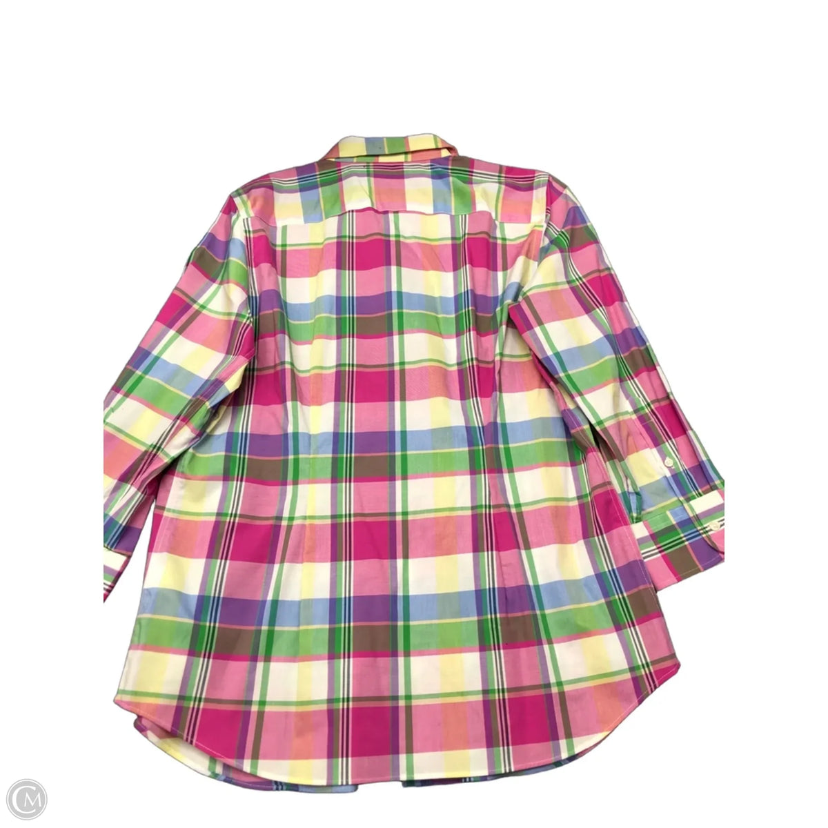Top Long Sleeve By Chaps In Plaid Pattern, Size: M
