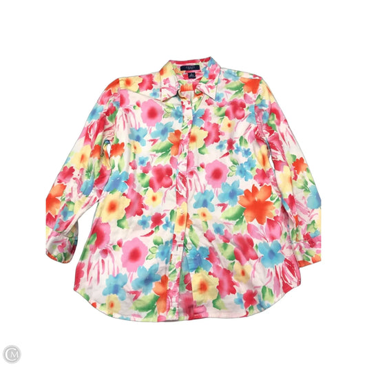 Top Long Sleeve By Chaps In Multi-colored, Size: S