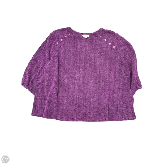 Sweater By Liz Claiborne In Purple, Size: 3x