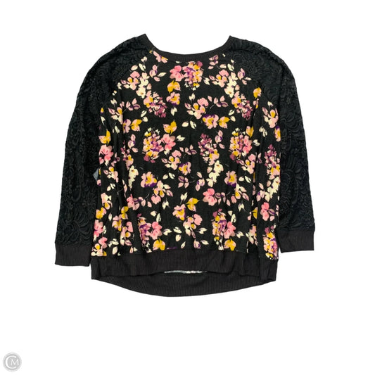 Top Long Sleeve By Torrid In Black & Pink, Size: 3x