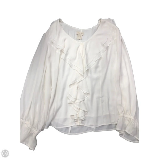 Blouse Long Sleeve By Clothes Mentor In White, Size: 2x