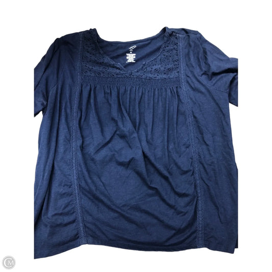 Top Long Sleeve By St Johns Bay In Navy, Size: 3x