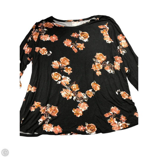 Top Long Sleeve By 24/7 In Black, Size: 3x