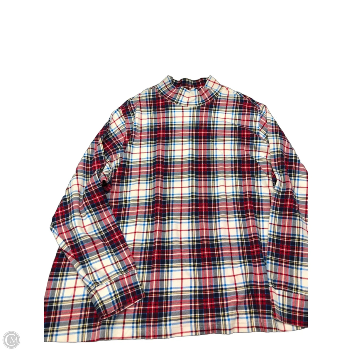 Top Long Sleeve By Lands End In Plaid Pattern, Size: 2x