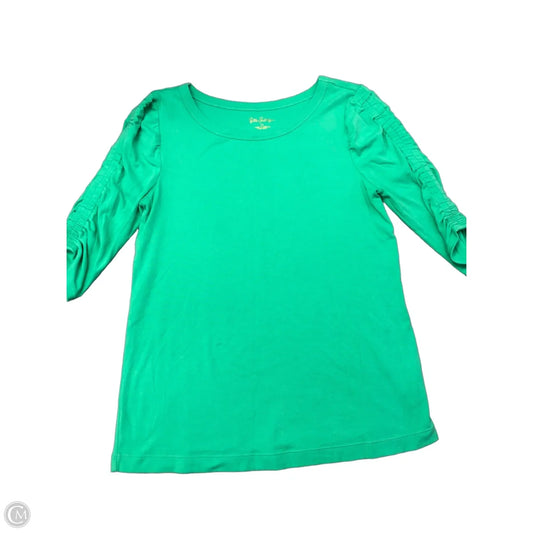 Top 3/4 Sleeve Designer By Lilly Pulitzer In Green, Size: M