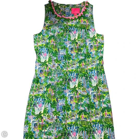 Dress Designer By Lilly Pulitzer In Green & Pink, Size: 10