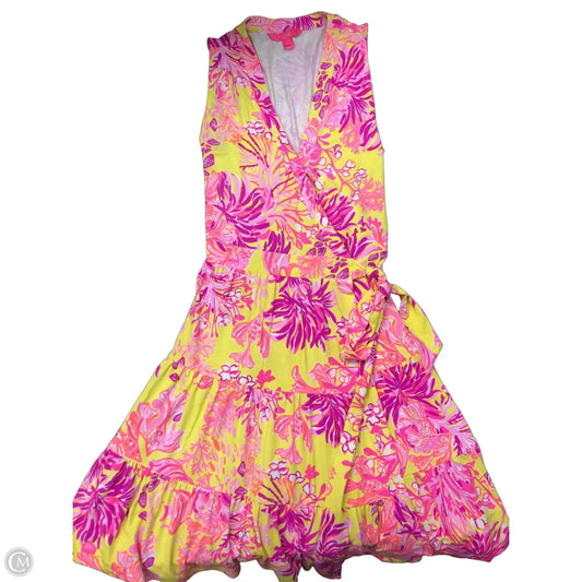 Dress Designer By Lilly Pulitzer In Pink & Yellow, Size: M
