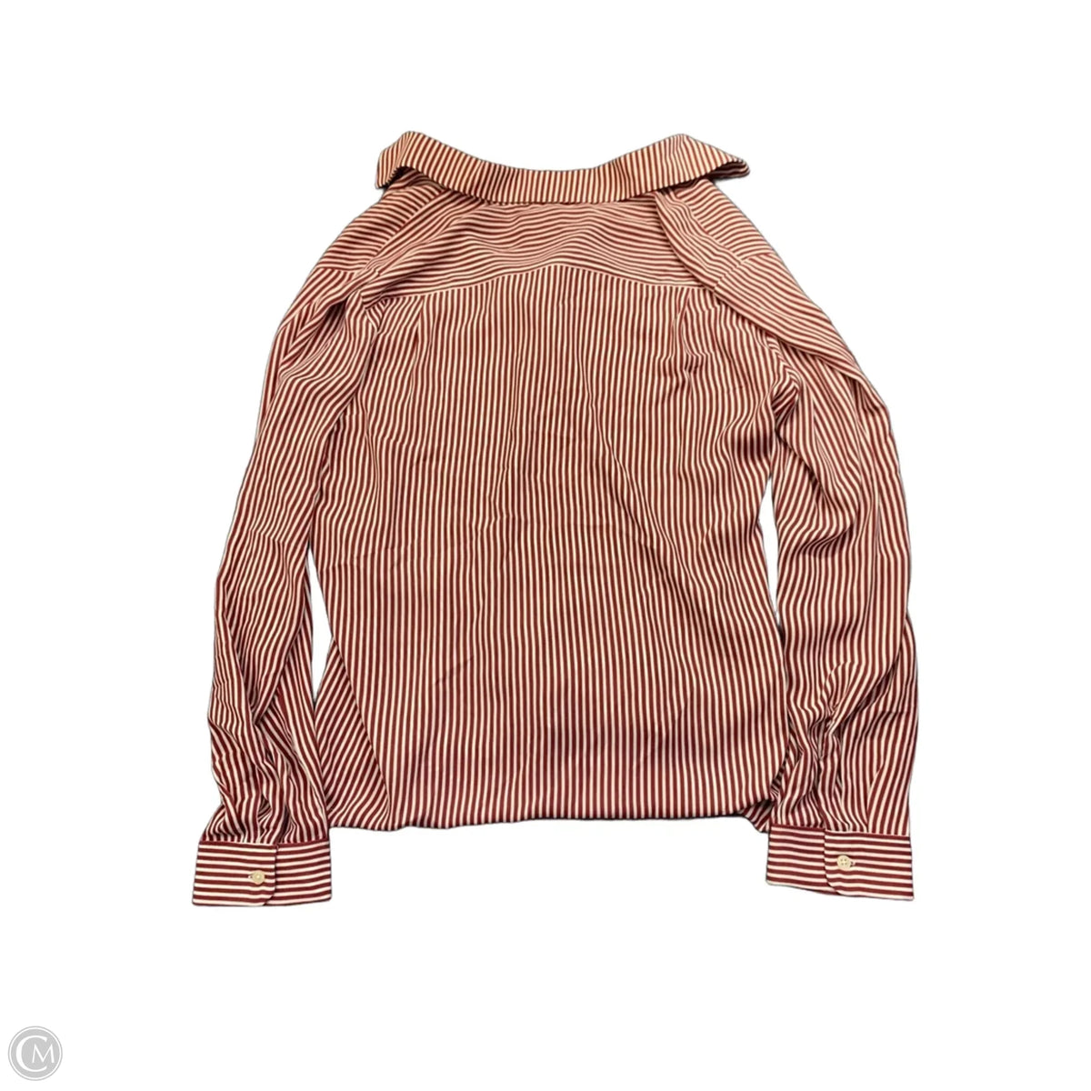 Top Long Sleeve By Loft In Red & White, Size: M