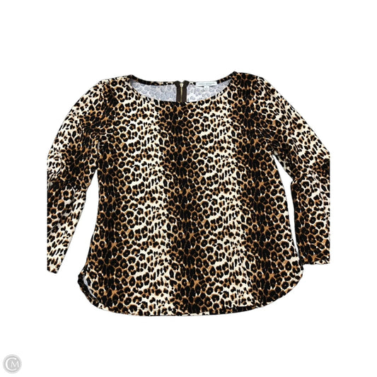 Top Long Sleeve By Green Envelope In Animal Print, Size: L