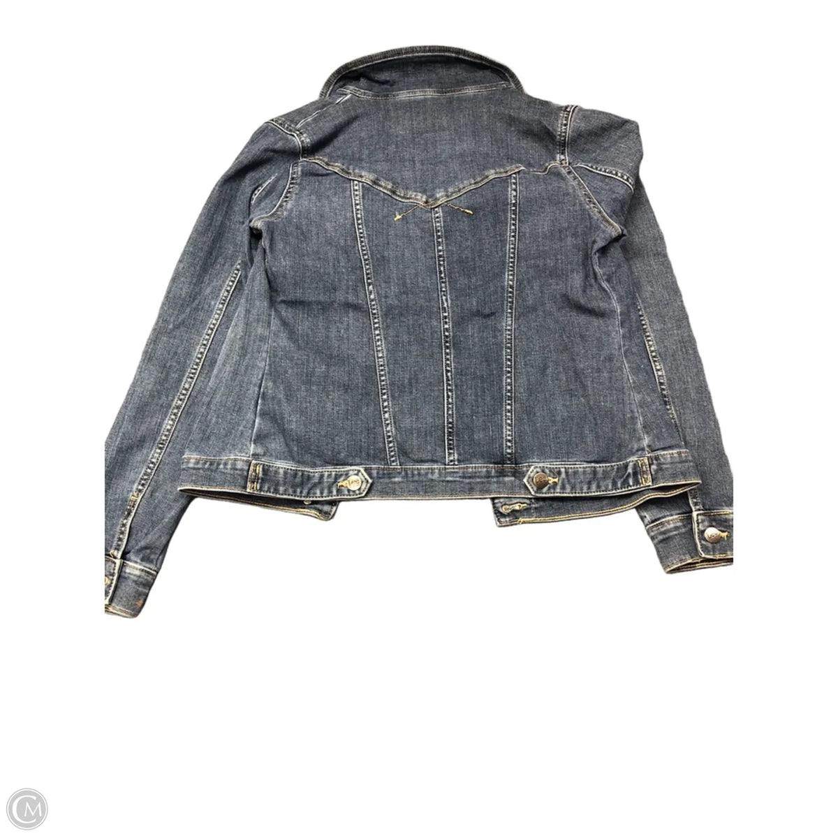 Jacket Denim By Lee In Blue Denim, Size: S