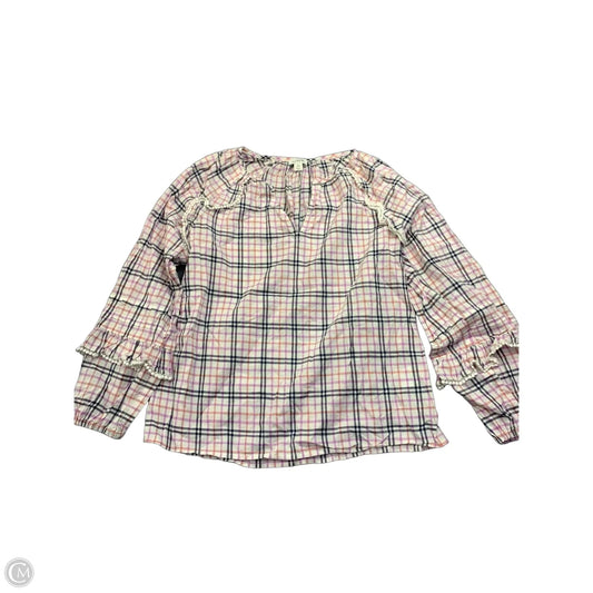 Top Long Sleeve By J. Crew In Plaid Pattern, Size: Xs