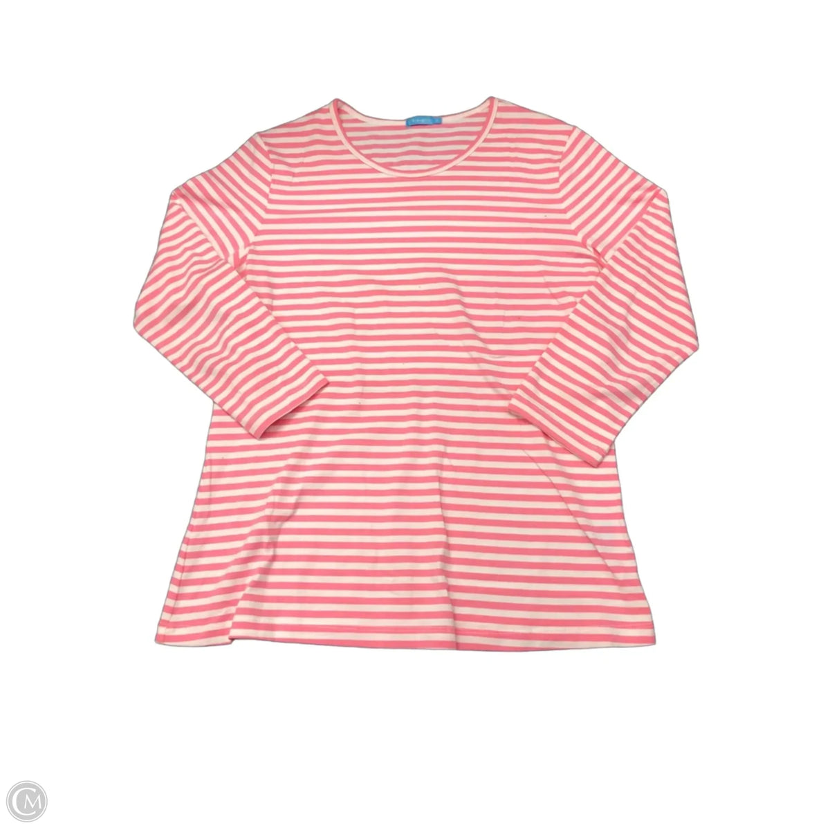 Top Long Sleeve By J Mclaughlin In Pink & White, Size: M