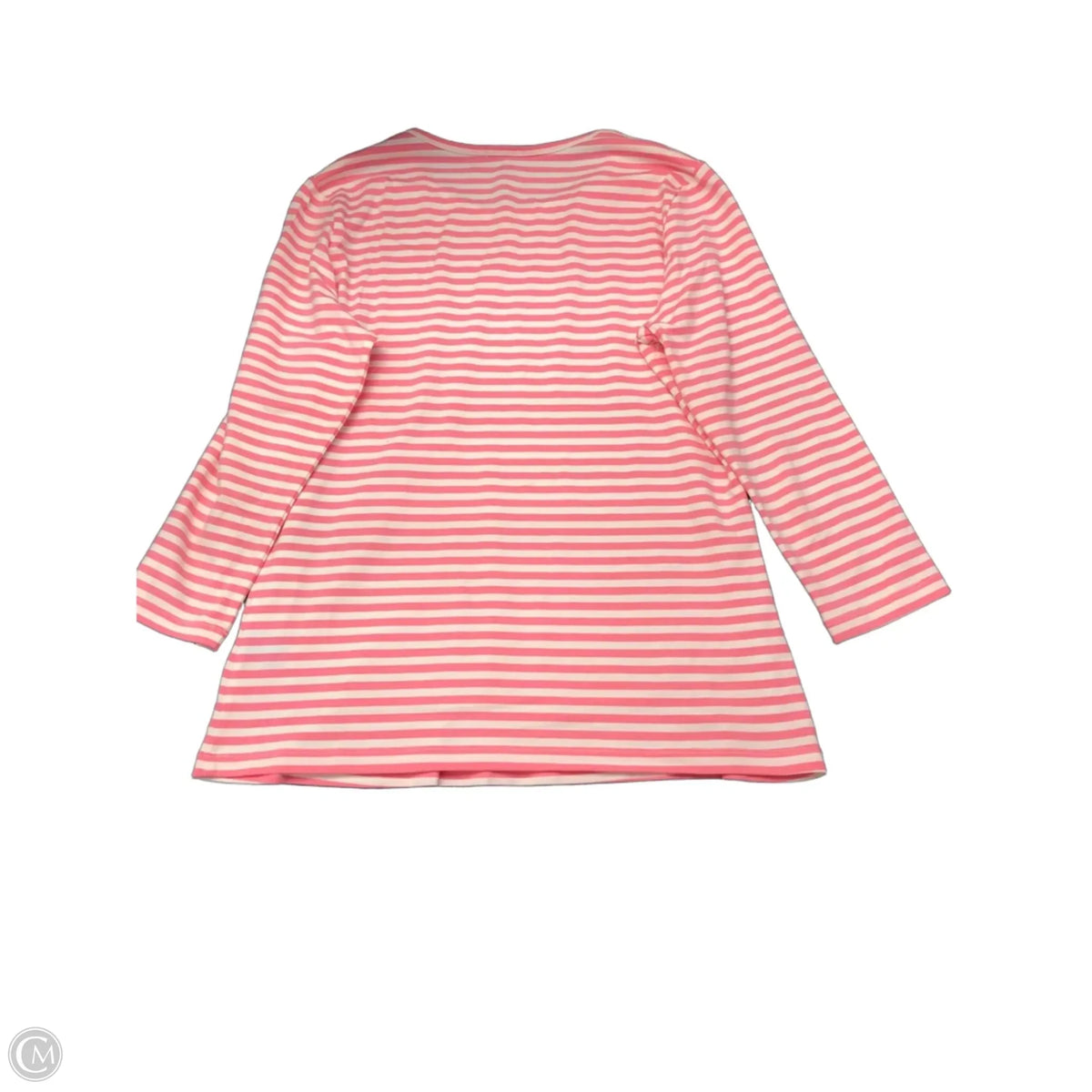 Top Long Sleeve By J Mclaughlin In Pink & White, Size: M