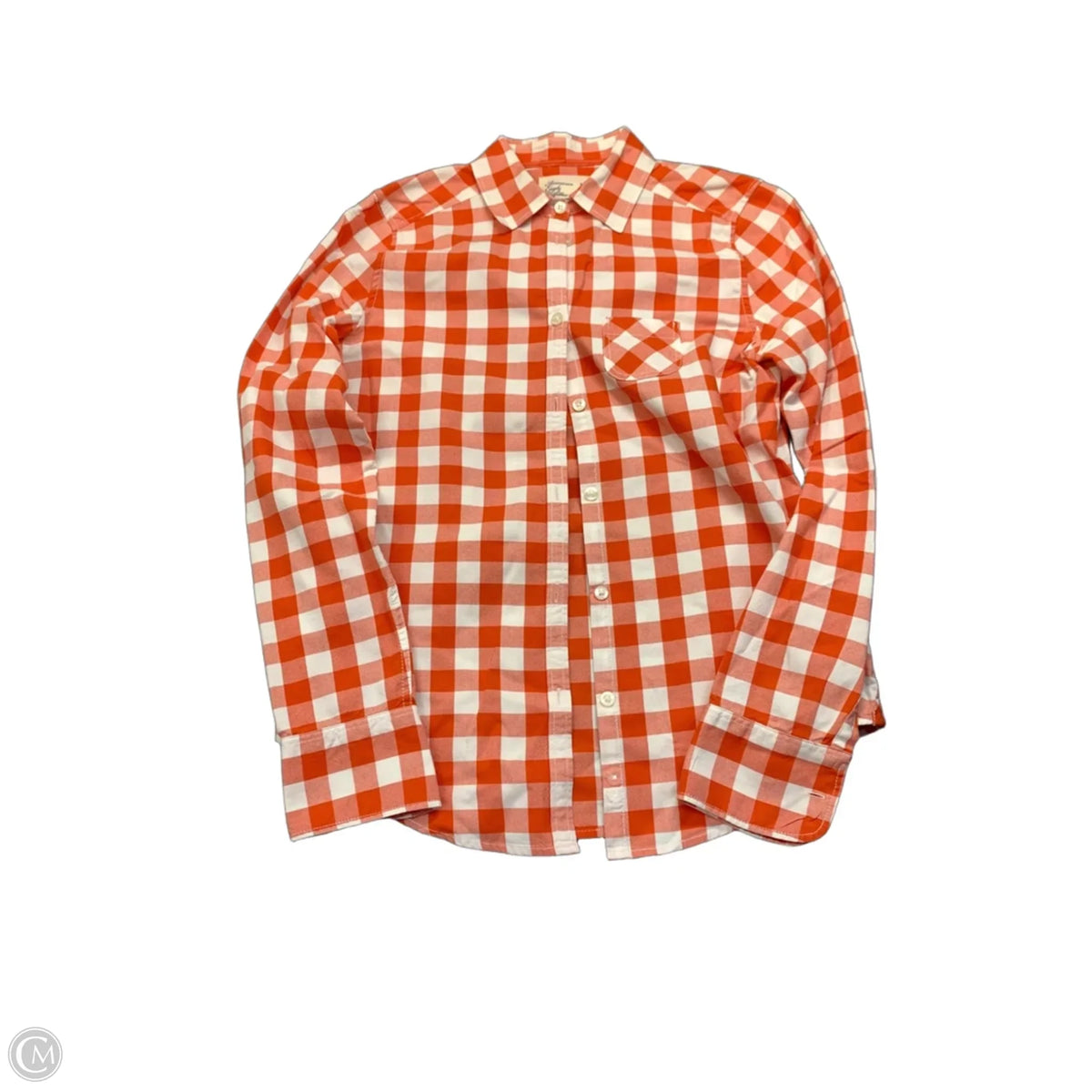 Top Long Sleeve By American Eagle In Orange & White, Size: 6