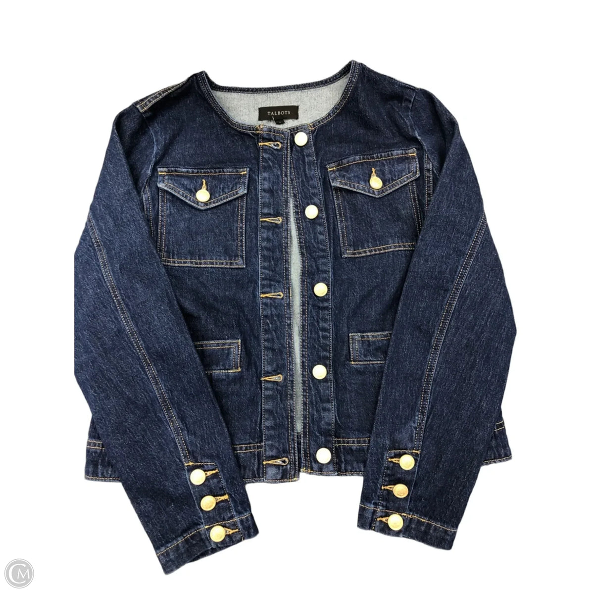 Jacket Denim By Talbots In Blue Denim, Size: M