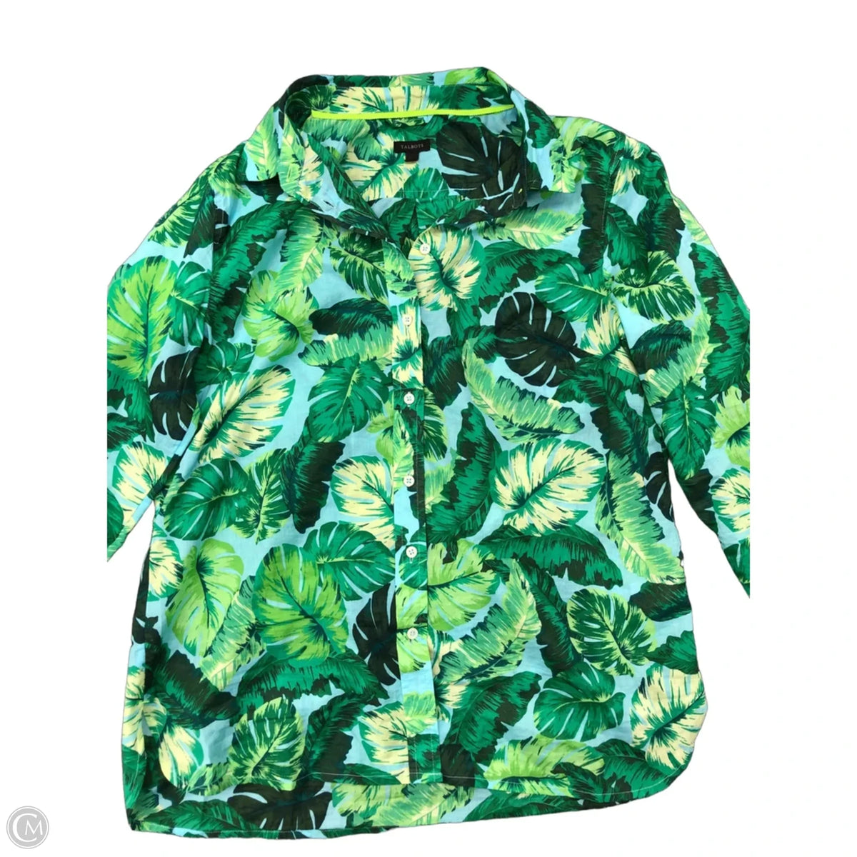 Top Long Sleeve By Talbots In Green, Size: M