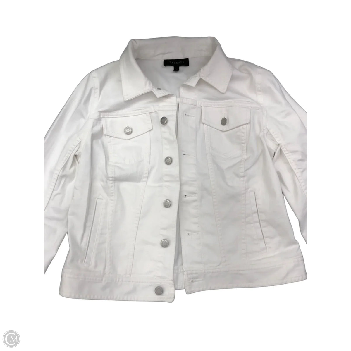 Jacket Denim By Talbots In White, Size: M