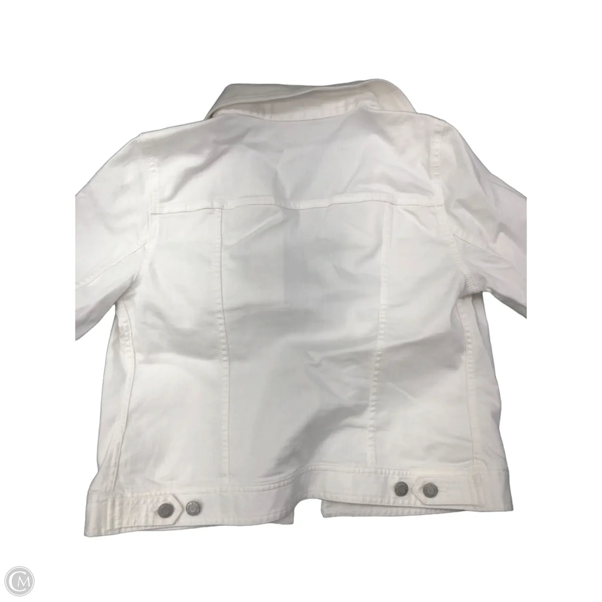 Jacket Denim By Talbots In White, Size: M