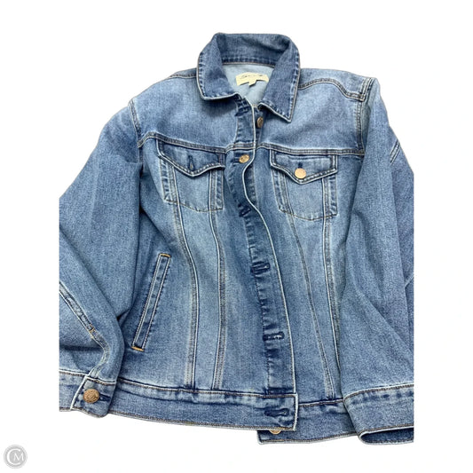 Jacket Denim By Seven 7 In Blue Denim, Size: L