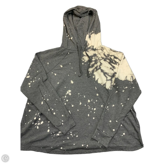 Sweatshirt Hoodie By Torrid In Grey & White, Size: 2x