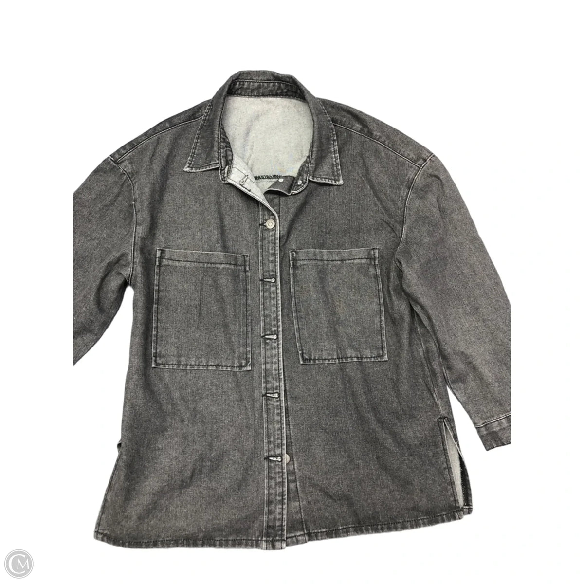Jacket Denim By Clothes Mentor In Grey, Size: M