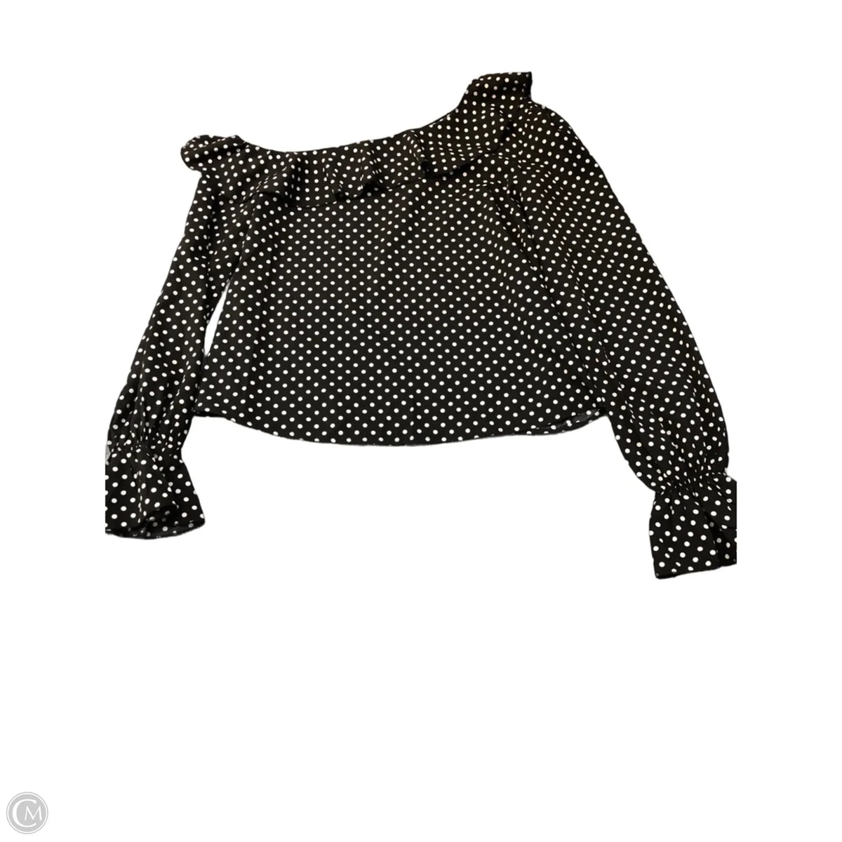 Top Long Sleeve By Shein In Polkadot Pattern, Size: S