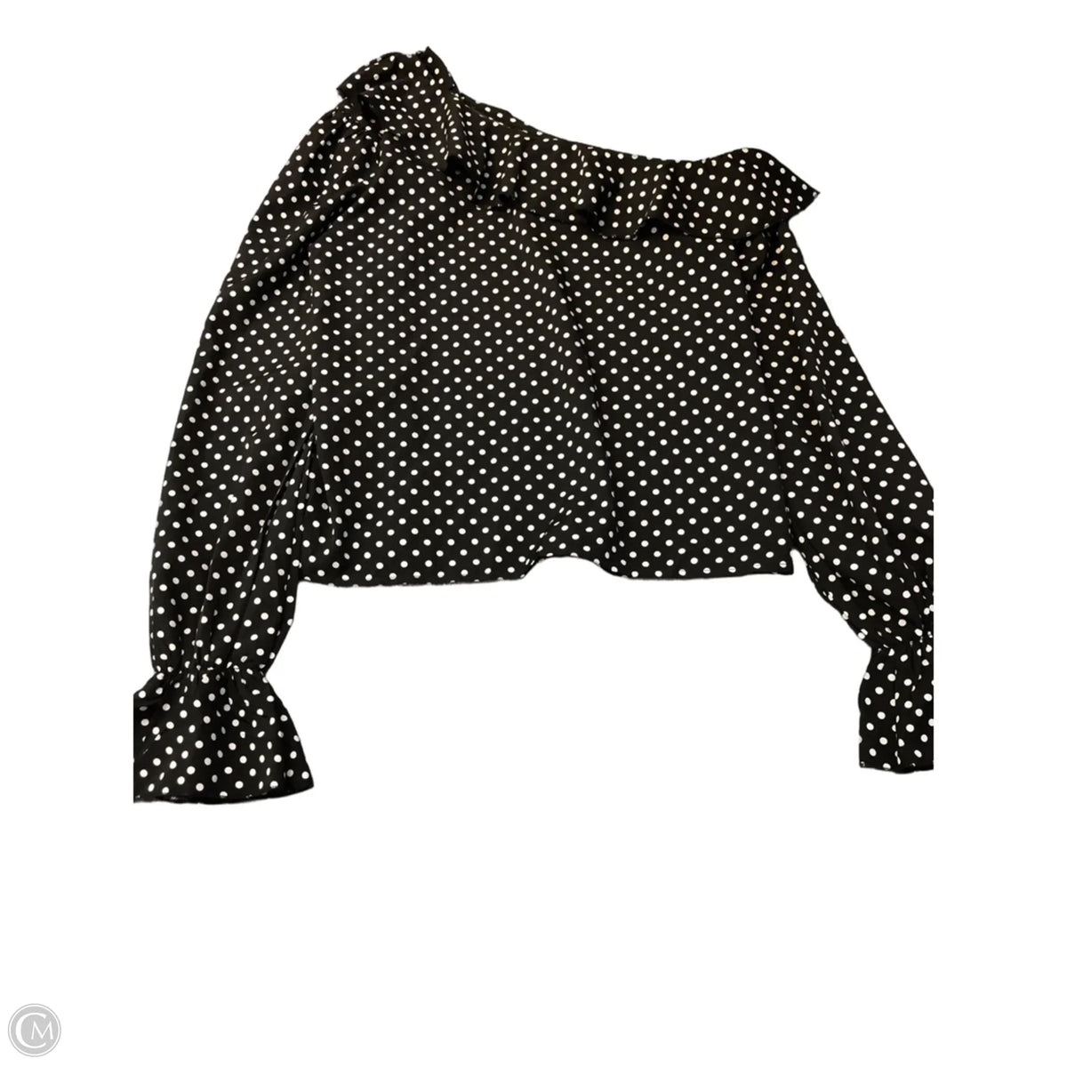 Top Long Sleeve By Shein In Polkadot Pattern, Size: S