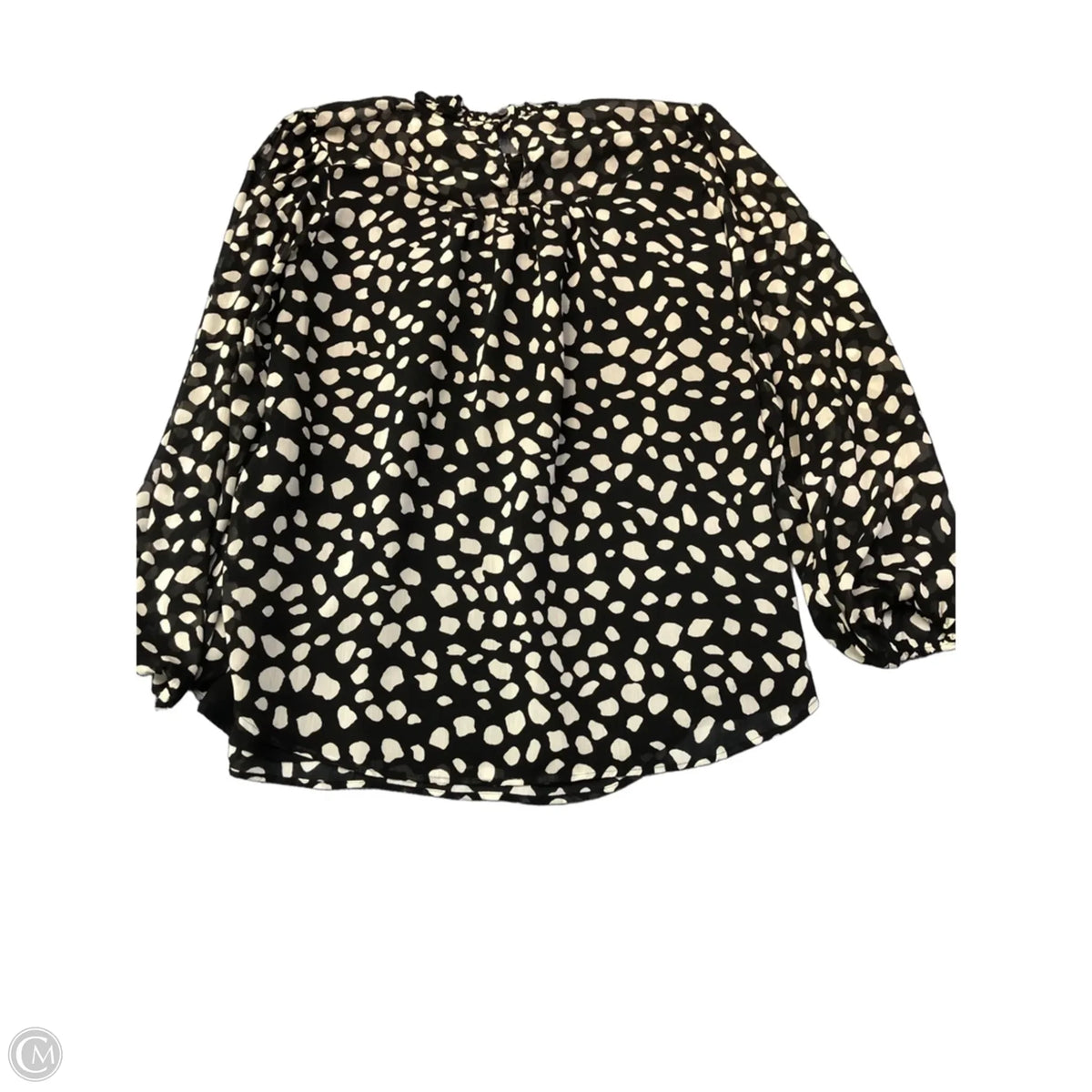 Top Long Sleeve By Loft In Black & Cream, Size: M