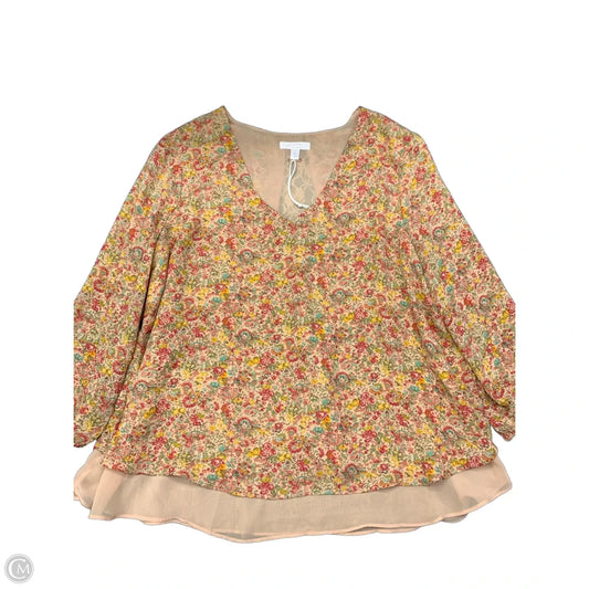 Top Long Sleeve By Lauren Conrad In Multi-colored, Size: L