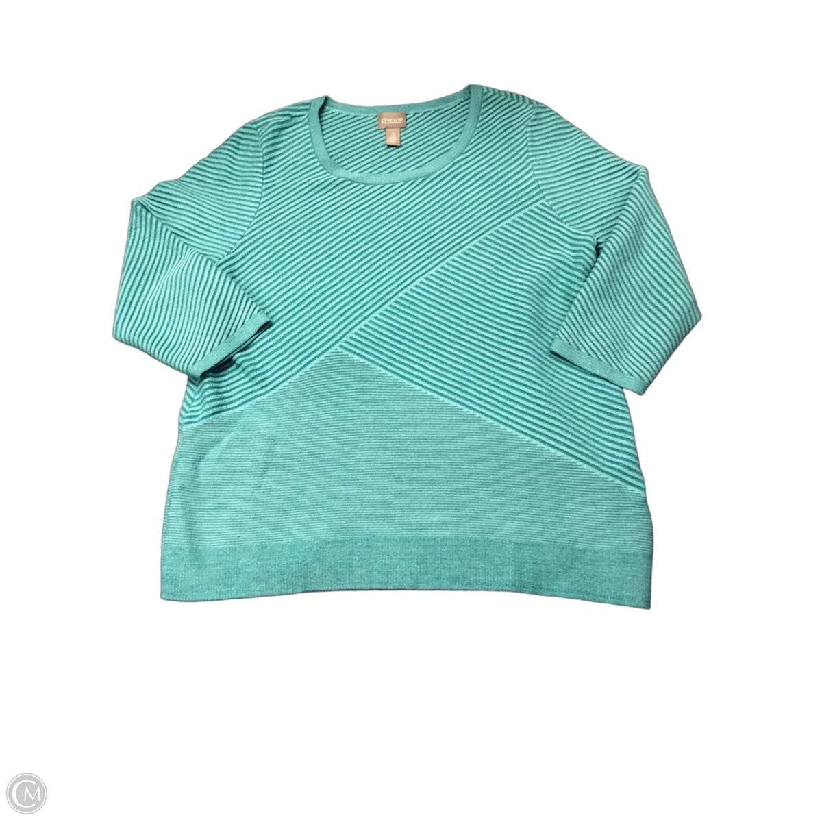Sweater By Chicos In Aqua, Size: 12