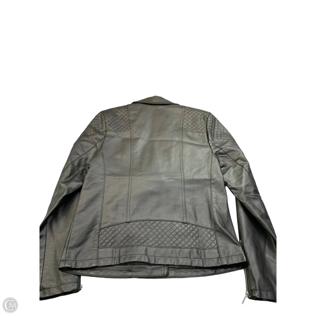 Jacket Leather By Clothes Mentor In Black, Size: L