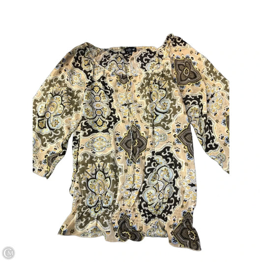 Top 3/4 Sleeve By Clothes Mentor In Brown, Size: 2x