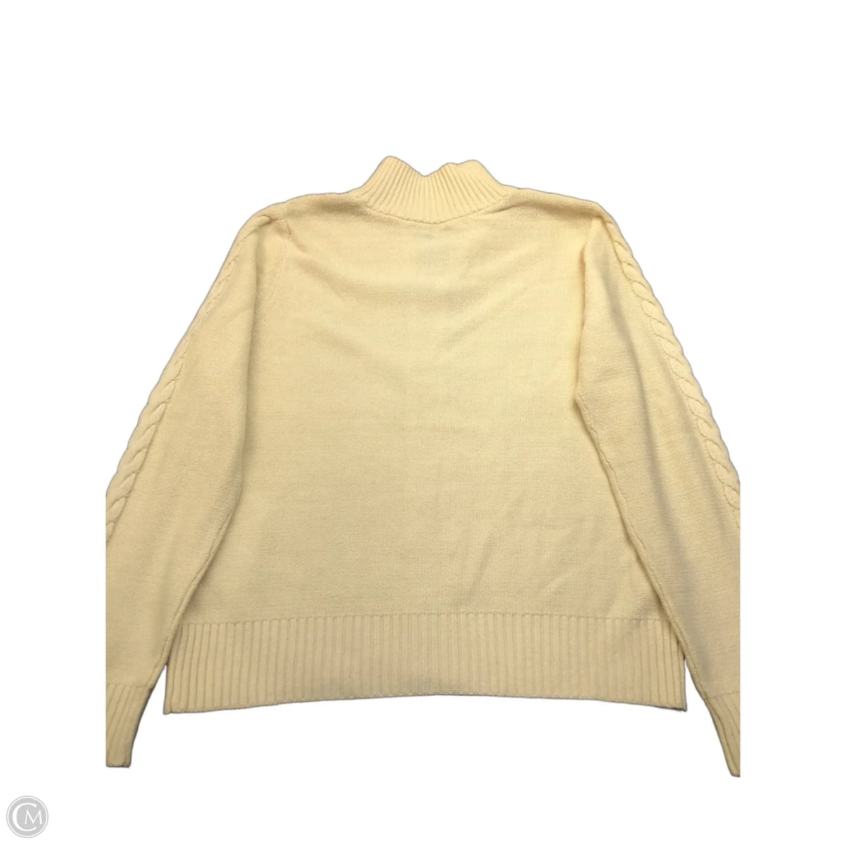 Sweater Cardigan By Chaps In Cream, Size: L