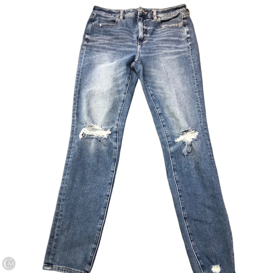 Jeans Skinny By American Eagle In Blue Denim, Size: 8
