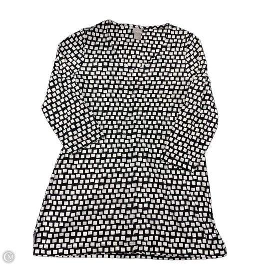 Top Long Sleeve By Chicos In Black & White, Size: M