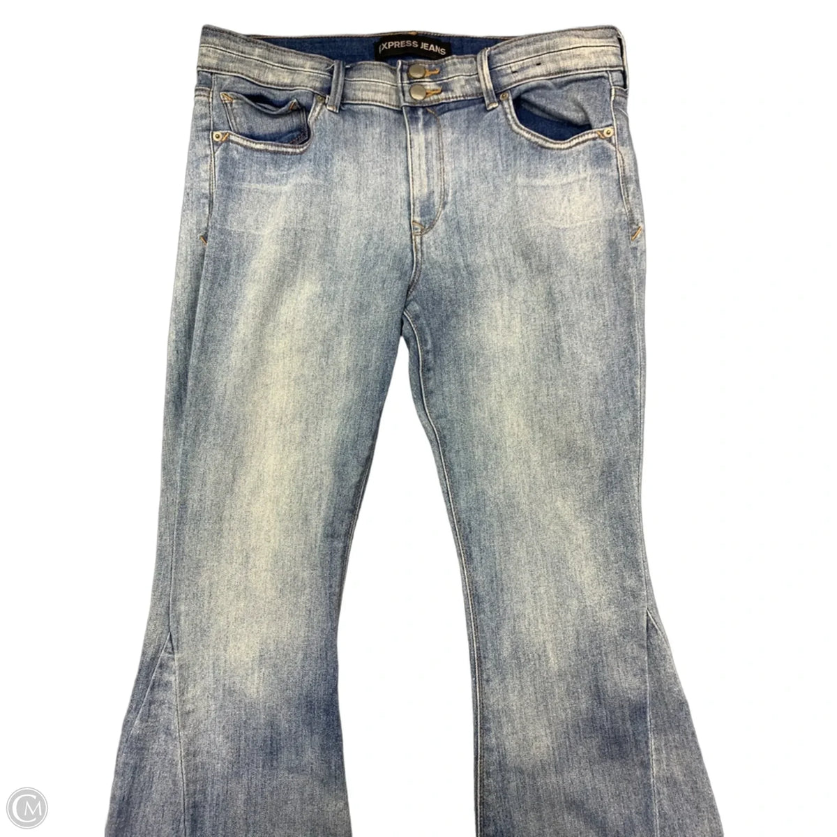 Jeans Flared By Express In Blue Denim, Size: 12