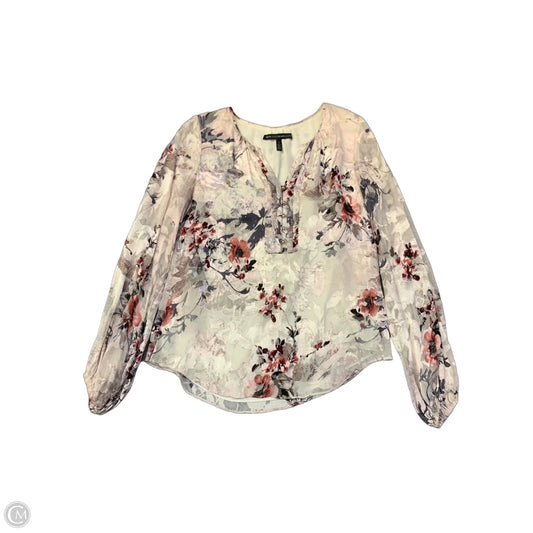 Top Long Sleeve By White House Black Market In Floral Print, Size: 2