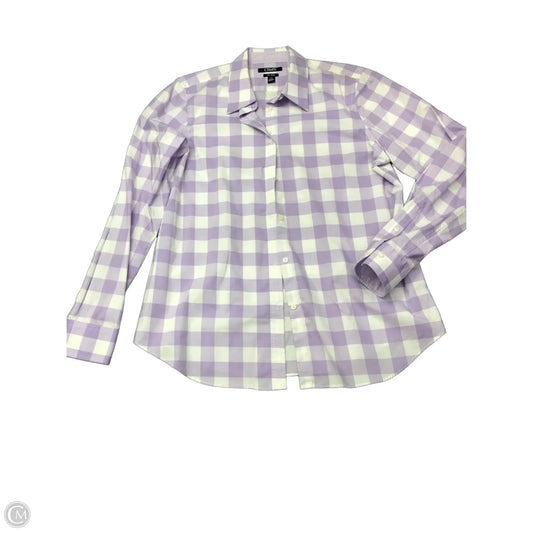 Top Long Sleeve By Chaps In Purple & White, Size: L