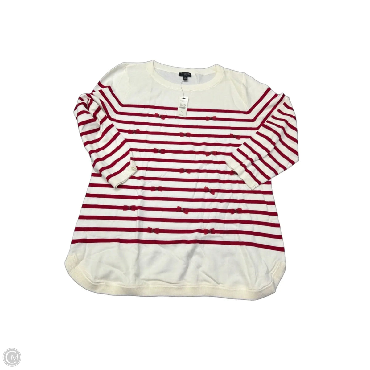 Sweater By Talbots In Red & White, Size: Lp