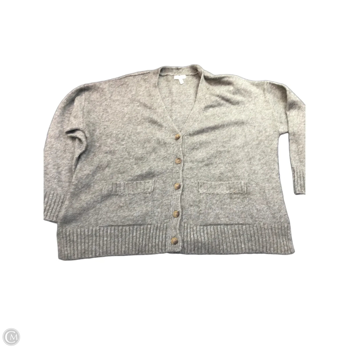 Sweater Cardigan By Ella Moss In Grey, Size: L