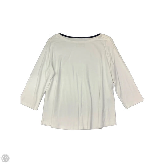 Top Long Sleeve By Charter Club In White, Size: Xl