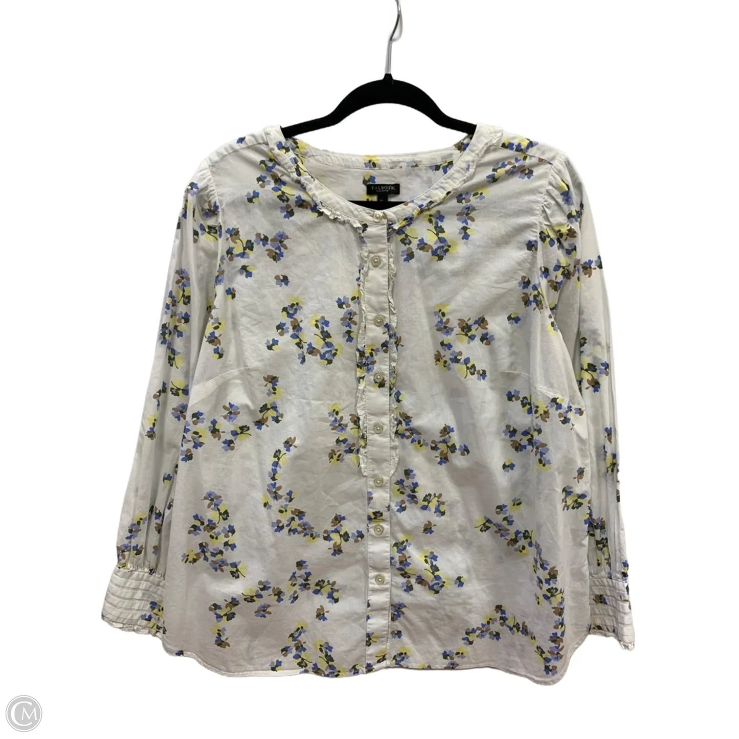 Top Long Sleeve By Talbots In White, Size: 1x