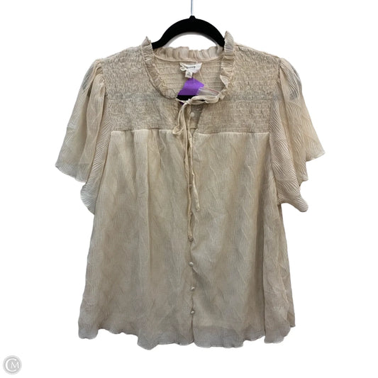 Top Short Sleeve By Blu Pepper In Cream, Size: 1x