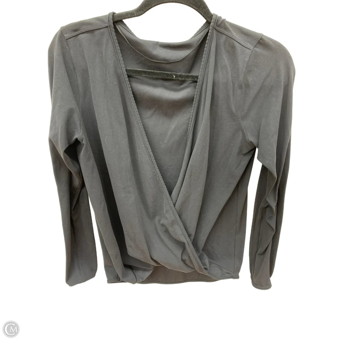 Athletic Top Long Sleeve Collar By Lululemon In Black, Size: L