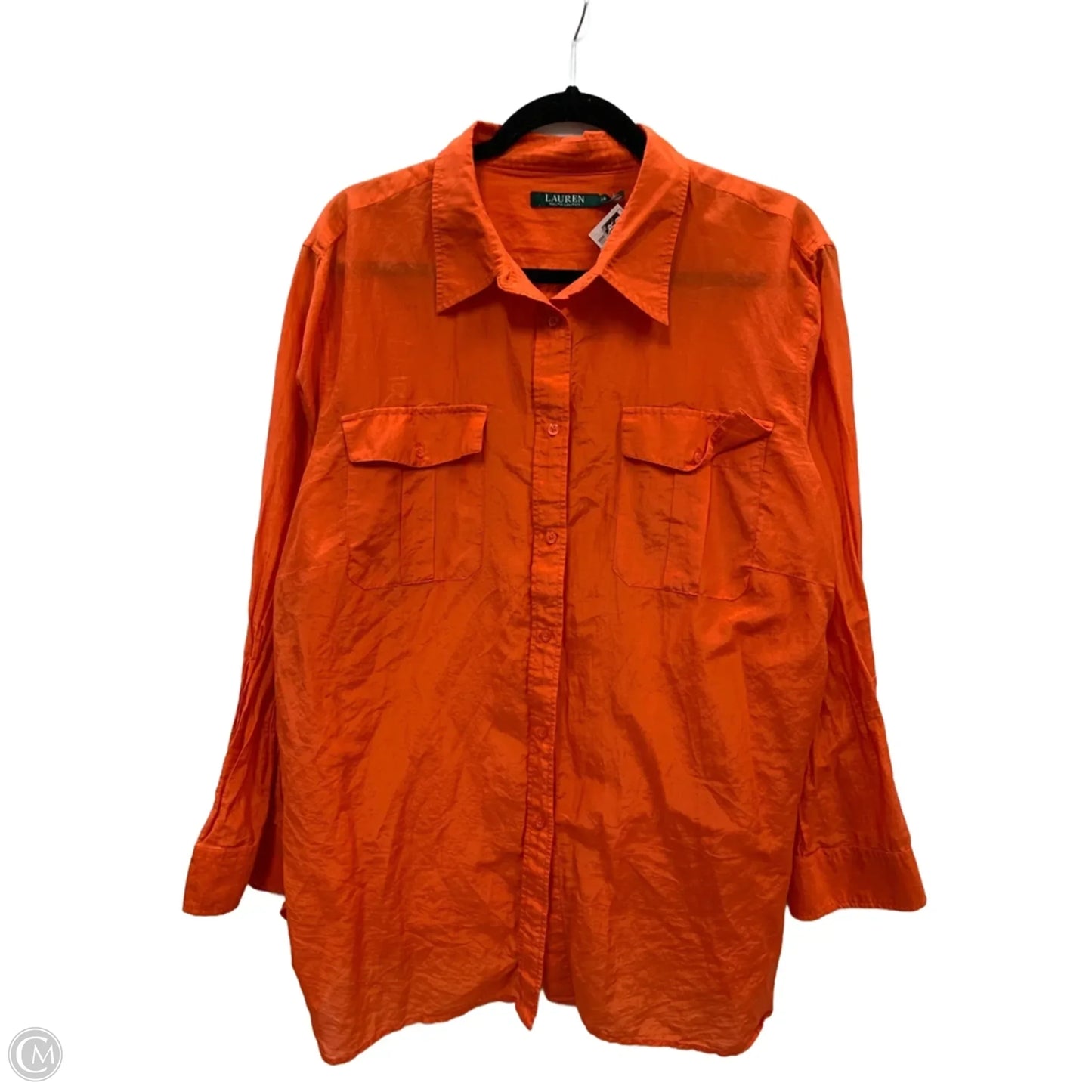 Top Long Sleeve By Lauren By Ralph Lauren In Orange, Size: 3x